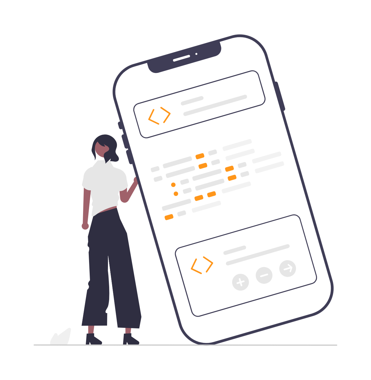 Illustratie van zoekmachineoptimalisatie SEO, met code en zoekbalk, breadcrumbs en structured data. Gericht op SEO en GEO zichtbaarheid.